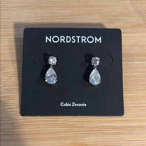 Nordstrom Silver Cubic Zirconia Drop Earrings
